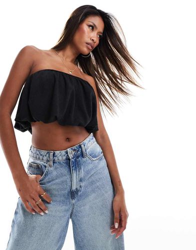 Crop top effetto lino a palloncino - ASOS DESIGN - Modalova