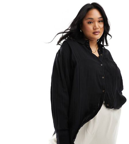 ASOS DESIGN Curve - Camicia oversize in mussola nera - ASOS Curve - Modalova