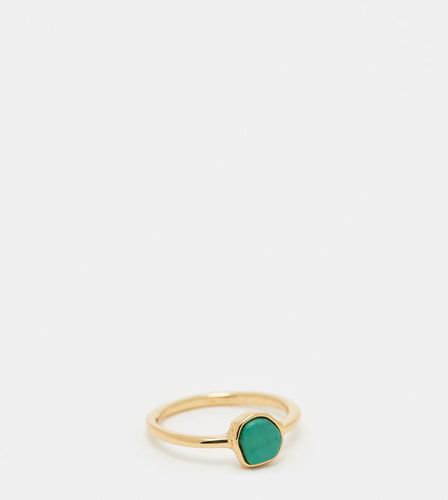 ASOS DESIGN Curve - Anello placcato 14 k con pietra stile malachite colata - ASOS Curve - Modalova