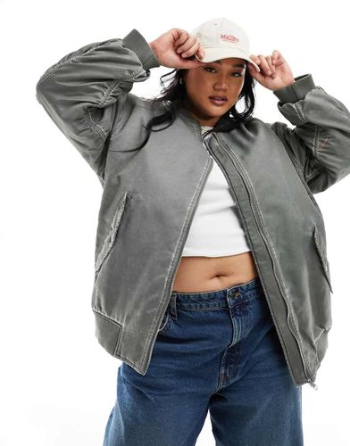 ASOS DESIGN Curve - Bomber oversize lavaggio acido - ASOS Curve - Modalova