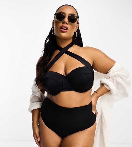 ASOS DESIGN Curve - Mix and Match - Slip bikini a vita alta neri - ASOS Curve - Modalova