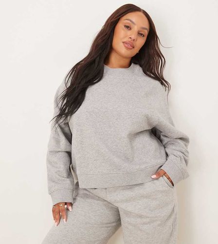 ASOS DESIGN Curve - Sweat oversize à envers brossé et manches raglan - chiné - Asos Curve - Modalova