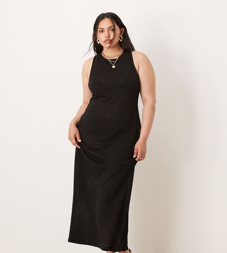 ASOS DESIGN Curve - Robe mi-longue sans manches en maille au crochet avec dos élastiqué - Asos Curve - Modalova