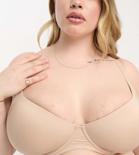 ASOS DESIGN Curve - Reggiseno T-shirt bra in microfibra preformato beige - ASOS Curve - Modalova