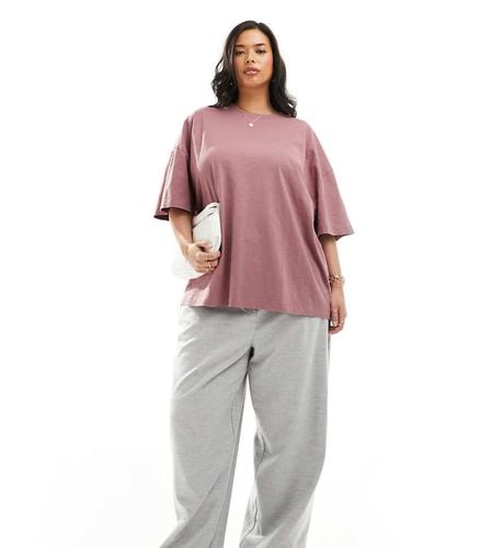 ASOS DESIGN Curve - T-shirt oversize fiammata polvere - ASOS Curve - Modalova