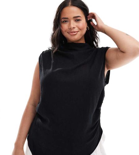 ASOS DESIGN Curve - Top accollato elegante asimmetrico drappeggiato - ASOS Curve - Modalova