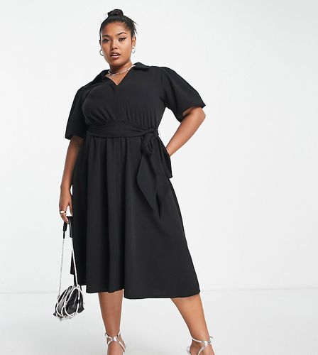 ASOS DESIGN Curve - Vestito camicia midi con cintura - ASOS Curve - Modalova