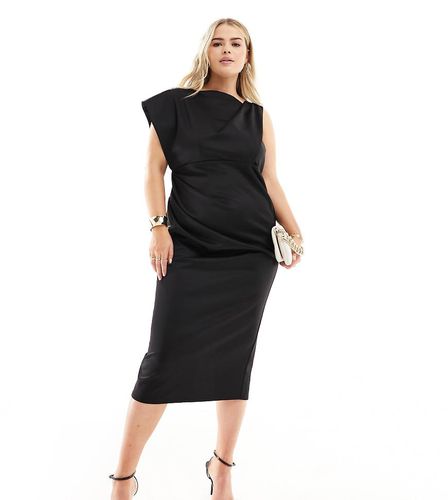 ASOS DESIGN Curve - Vestito midi minimal asimmetrico accollato - ASOS Curve - Modalova