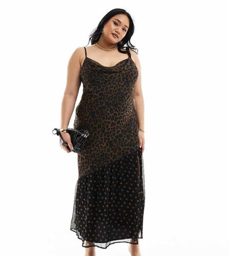 ASOS DESIGN Curve - Vestito midi con spalline intrecciate e stampa animalier - ASOS Curve - Modalova