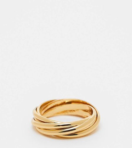 Anello a fascia tubolare intrecciato placcato 14 k - ASOS DESIGN - Modalova