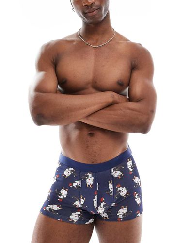 Boxer aderenti con stampa di pinguini natalizi - ASOS DESIGN - Modalova