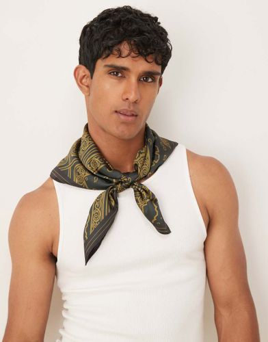 Bandana en satin à imprimé cachemire - et doré - Asos Design - Modalova