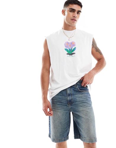 Bermuda en jean long - moyen délavé - Asos Design - Modalova