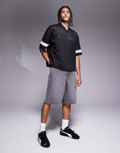 Bermuda en jean long - foncé - Asos Design - Modalova