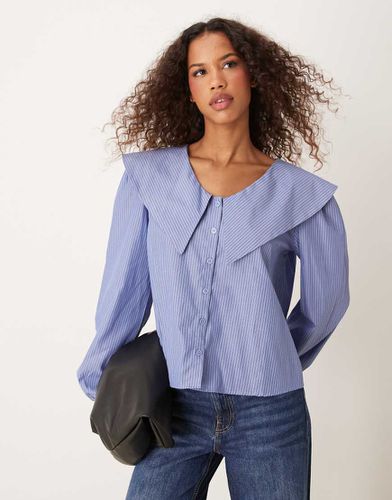 Blusa blu a righe con colletto oversize - ASOS DESIGN - Modalova