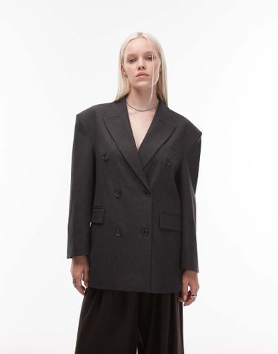 Blazer oversize à double boutonnage - Anthracite - Asos Design - Modalova