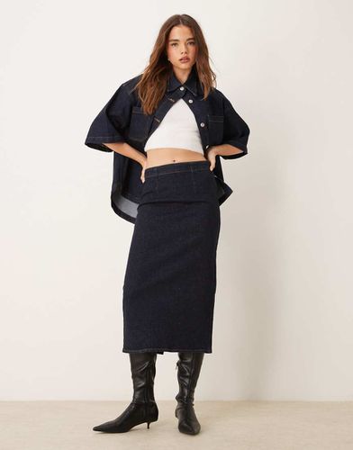 Gonna a tubino in denim indaco - ASOS DESIGN - Modalova