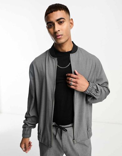 Giacca bomber elegante testurizzata nera in coordinato - ASOS DESIGN - Modalova