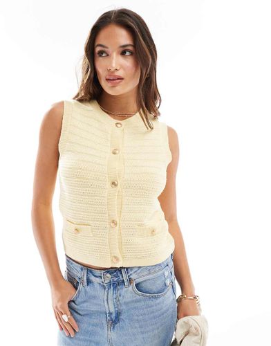 Gilet in maglia limone bouclé - ASOS DESIGN - Modalova