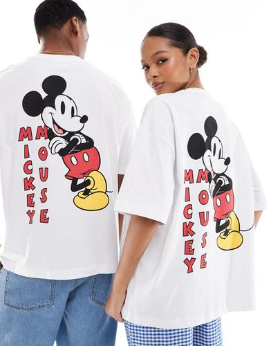 Disney - T-shirt oversize bianca con stampa "Mickey Mouse" - ASOS DESIGN - Modalova