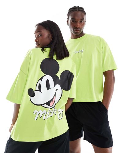 Disney - T-shirt oversize squadrata unisex acceso con stampa di Topolino - ASOS DESIGN - Modalova