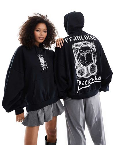 Felpa con cappuccio unisex super oversize nera con disegno di Picasso - ASOS DESIGN - Modalova