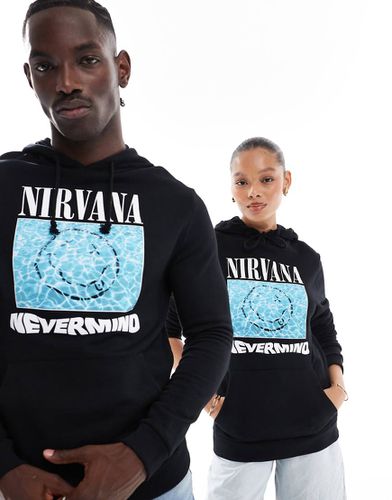 Felpa con cappuccio nera con stampa "Nirvana" su licenza - ASOS DESIGN - Modalova