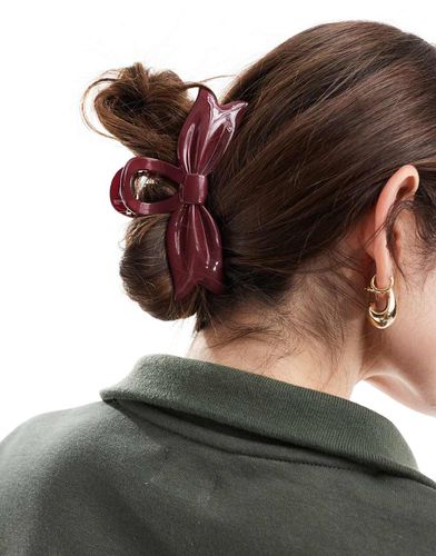 Fermaglio per capelli con fiocco bordeaux - ASOS DESIGN - Modalova