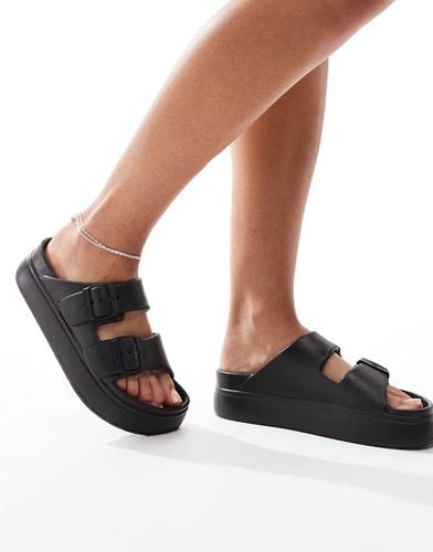 Freestyle - Sliders flatform nere con plantare sagomato e doppia fibbia - ASOS DESIGN - Modalova