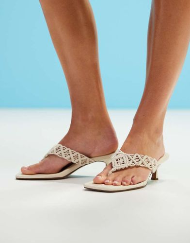 Hawaii - Sandales tressées à petit talon et entre-doigts - cassé - Asos Design - Modalova