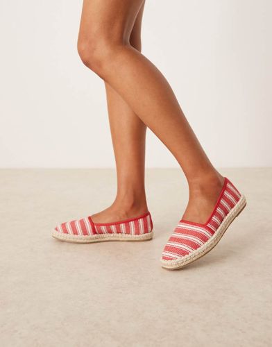 Joey - Espadrilles fermées à rayures - Rouge - Asos Design - Modalova