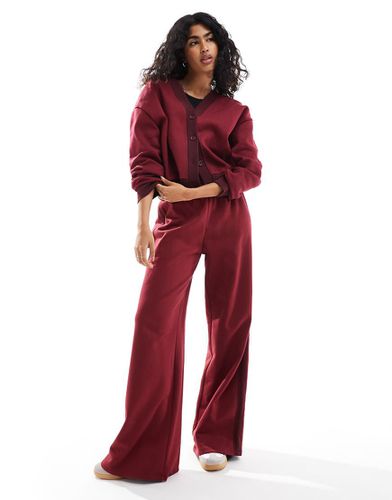 Joggers ampi bordeaux con pannelli a contrasto - ASOS DESIGN - Modalova