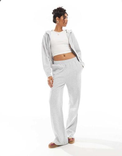 Joggers ghiaccio mélange lavorati a nido d'ape con pinces in coordinato - ASOS DESIGN - Modalova