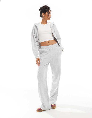 Joggers ghiaccio mélange lavorati a nido d'ape con pinces in coordinato - ASOS DESIGN - Modalova