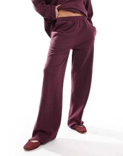 Joggers oversize bordeaux a nido d'ape in coordinato - ASOS DESIGN - Modalova