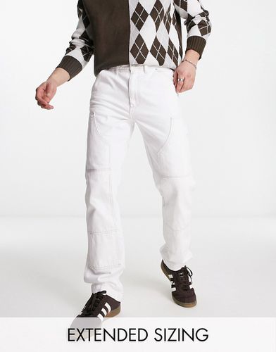 Jeans dritti bianchi con dettaglio carpenter - ASOS DESIGN - Modalova