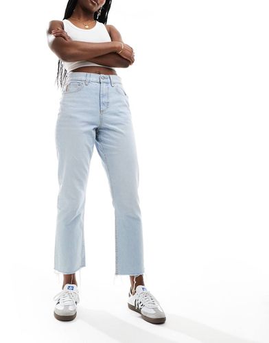 Jeans dritti cropped a vita medio alta candeggiati - ASOS DESIGN - Modalova