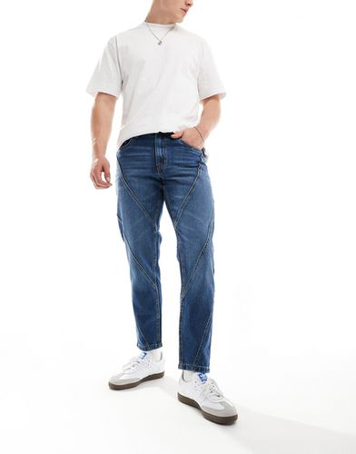 Jeans rigidi classici lavaggio medio con pannelli - ASOS DESIGN - Modalova