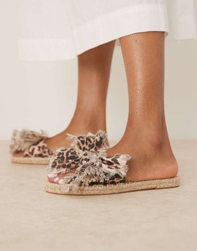 Jem - Sandales style espadrilles avec naud - Léopard - Asos Design - Modalova