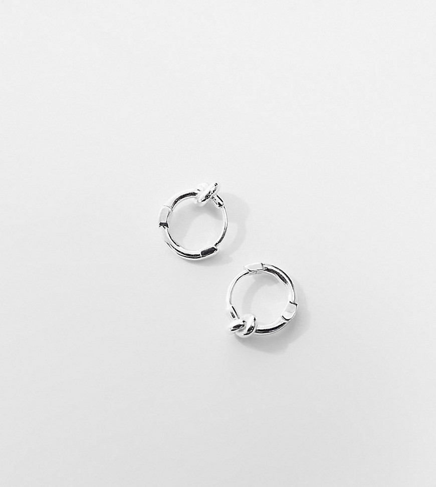 Orecchino a cerchio in argento sterling con design a nodo - ASOS DESIGN - Modalova