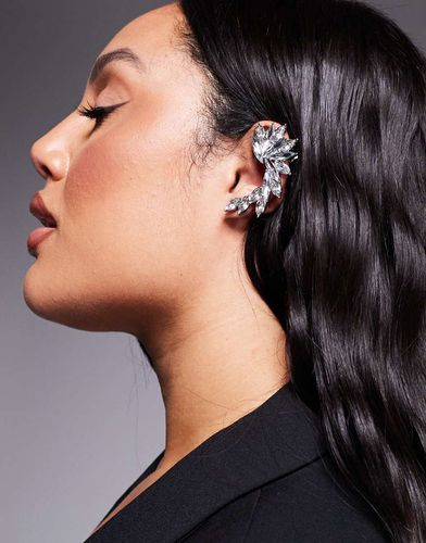 Orecchino ear cuff argentato con design con cristalli - ASOS DESIGN - Modalova