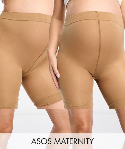 Maternity - Confezione da 2 pantaloncini anti-sfregamento bronzo dorato - ASOS DESIGN - Modalova