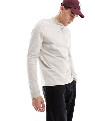 Maglietta dolcevita a maniche lunghe grigio chiaro - ASOS DESIGN - Modalova