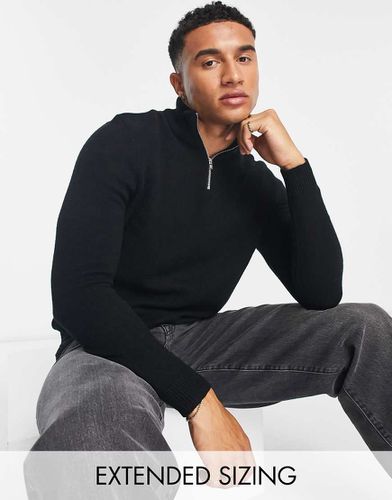 Maglione con zip corta in lana d'agnello - ASOS DESIGN - Modalova