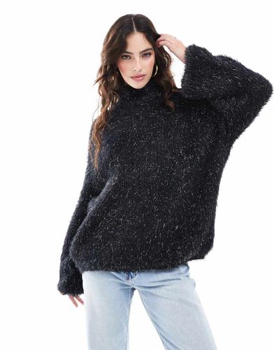 Maglione cigliato con maniche arrotondate e scollo a imbuto - ASOS DESIGN - Modalova