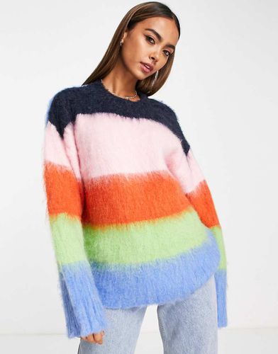 Maglione in filato spazzolato a righe - ASOS DESIGN - Modalova