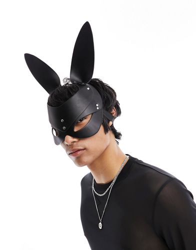 Maschera da coniglio nera in pelle sintetica - ASOS DESIGN - Modalova