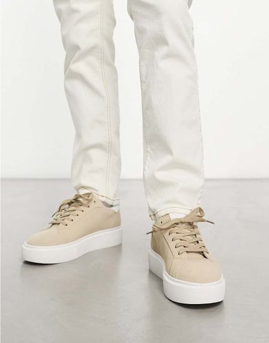 Sneakers stringate grigio pietra con suola spessa - ASOS DESIGN - Modalova