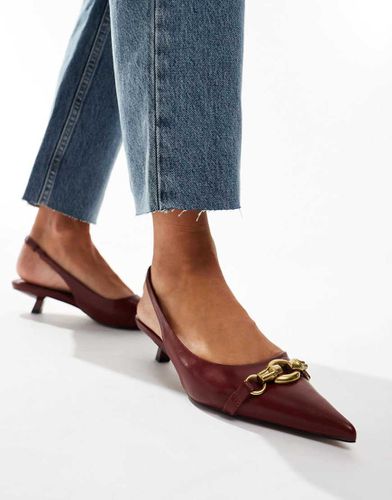 Shade - Scarpe bordeaux con tacchetto a spillo, cinturino posteriore e dettaglio a catena - ASOS DESIGN - Modalova