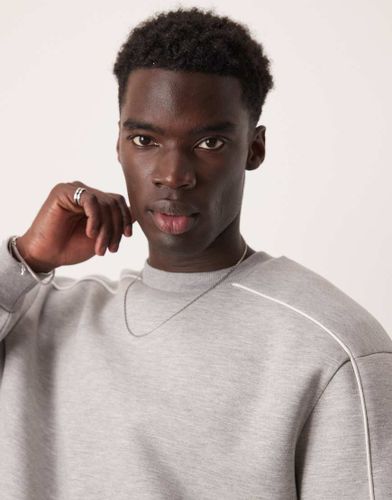 Sweat en tissu imitation néoprène épais coupe carrée à liseré - Asos Design - Modalova